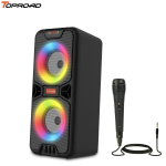 TOPROAD 20 W Bluetooth-k&otilde;lar, kaasaskantav juhtmeta v&auml;listingimustes Boombox bassik&otilde;lar, suur kodupeok&otilde;lar, tugi FM-raadio LED-tuled must