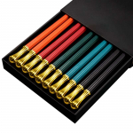 5 paari kvaliteetseid jaapani libisemiskindlaid s&ouml;&ouml;gipulki Korea kodu hotelli restoran Kaasaskantav tervisliku toidu pulk sushi s&ouml;&ouml;gipulkade jaoks round Multicolor gold