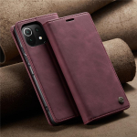 11 Lite 5G NE &uuml;mbris Xiaomi Mi 11 Lite 5G NE 11i &uuml;mbris Funda Xiomi 11 11T 12 Pro nahast rahakoti CASEME klappkaartide pesa jaoks Xiaomi 11T veinipunane v&auml;rv