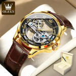 Olevs meeste skeleti mehaanilised k&auml;ekellad meestele automaatne k&auml;ekell nahast rihma &auml;rikell meestele kingituseks