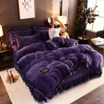 King-suurus/queen-suurus/t&auml;issuuruses lina tekikattega padjap&uuml;&uuml;ri komplekt paks puuvillane magamistoa lihtne voodipesu kvaliteetne twin4pc1.5m