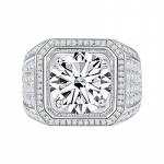 BagueRingen mehe S925 Sterling h&otilde;be ehted Luksuslikud 2k D v&auml;rvi Moissanite Diamon S&otilde;rmus &Auml;rimees Suurus 6-13 Avatud s&otilde;rmused 7 valge