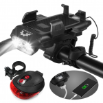 Jalgrattatulede komplekt Jalgratta esi- ja tagatuli 4-&uuml;hes USB-laetav veekindel jalgratta LED Bike light set
