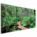Kolmeosalise pildiga l&otilde;uenditr&uuml;kk Rainforest Waterfall 60x40 roheline