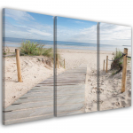 Kolmeosalise pildiga l&otilde;uenditr&uuml;kk Beach Sea Sand Landscape 60x40 beež