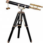 Nautical lauaarvuti seisva messingist, nahast teleskoobi ankur-Master dekoratiivne kodukaunistus, mustast messingist viimistlus