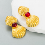 Naiste Retro Bowknot N&otilde;elk&otilde;rvar&otilde;ngad Titaanist terassulamist ripatsk&otilde;rvar&otilde;ngad akr&uuml;&uuml;list p&auml;rlip&auml;rliga kullast geomeetrilised k&otilde;rvakaunistused OneSize roheline