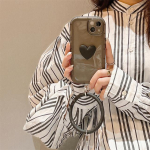 Ins Korea 3D Love Heart selge randmeaasa &uuml;mbris iPhone'i 13 12 11pro Max X Xr Xs Max k&auml;ep&auml;rase rihma l&ouml;&ouml;gikindel kate jaoks For iPhone 12Pro Max