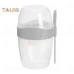 Kaasaskantav hommikus&ouml;&ouml;gi kaerahelbed teravilja-p&auml;hklijogurti salatitops kahvli lusikaga kahekihiline, suure mahutavusega sojapiimatops majapidamistarbed S hall