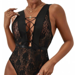 Naiste seksikas Babydoll Exotic r&otilde;ivad Erootiline pesu Pitsist Bodysuit Naiste &uuml;hes t&uuml;kis pidžaamapesu S must