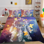Kodu voodipesukomplekt Dreamcatcher Butterfly Print Theme T&auml;issuuruses &uuml;lisuur kaheinimesevoodi T&auml;iskasvanutele Lastele Magamistuba Teki ja padjap&uuml;&uuml;riga voodipesu UK Single 135x200cm
