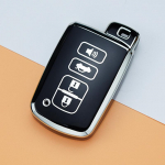 4 nupuga UUS TPU auto kaugjuhtimispuldi v&otilde;tme&uuml;mbrise kaane &uuml;mbris, Toyota Corolla Camry RAV4 Highlander Auris CHR Avalon Land Cruiseri hoidik Key Case valge