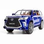 1/24 Scale Lexus 570 maastikus&otilde;iduk luksusliku linnamaasturi mudelautoga, tsingisulamist tagasit&otilde;mmatav Heli ja valgusega m&auml;nguauto lastele poisile t&uuml;drukule kingitus 1/24-21x9.5x8.5cm sinine