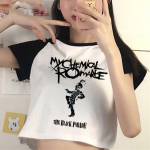 My Chemical Romance Mcr Dead New T-s&auml;rk Must l&uuml;hikeste varrukatega Parade Punk Emo Rock Suve T-s&auml;rgid Casual Crop Tee S&auml;rk Riided M