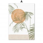 Abstraktne Boho Monstera bambusest lehtedest p&auml;ikese seinakunst l&otilde;uendimaal P&otilde;hjamaade plakat ja prinditud seinapilt elutoa sisekujunduseks 21X30cm No Frame