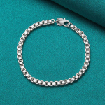 925 Sterling h&otilde;be 4mm karbikett k&auml;ev&otilde;ru meestele Naiste v&otilde;luv ehted 20cm