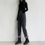 Naiste k&otilde;rge v&ouml;&ouml;kohaga Boyfriend teksad naistele Harem P&uuml;ksid Denim Street Style Jean High Street Plus Size naiste teksad XXXXXL