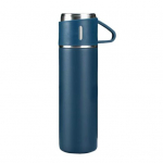 1 tk/1 komplekt 500 ml isoleeritud pudel Lekkekindel, suure mahutavusega kaheotstarbeline kaas hoiab soojas ja k&uuml;lmas Single sinine