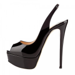 Peep-toe k&otilde;rge kontsaga ristriietus Unisex Meeste Hot SM Gay Drag Queen Kingad Mood Kevadjalatsid Pumbad &Ouml;&ouml;klubi Kingad Peen veekindla &uuml;mmarguse nahaga 43 must