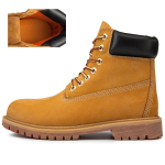 Unisex k&auml;sit&ouml;&ouml;na valmistatud retro naturaalne lehmanahast meeste saapad veekindlad pahkluu lumesaapad meeste kingad 39 orange