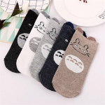 5 paari uut saabuvat naiste puuvillased sokid armsad kassi pahkluu sokid Kawaii l&uuml;hikesed sokid vabaaja loomade k&otilde;rvasokid Pack of 5