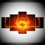 L&otilde;uendimaal 5 paneeli abstraktne leegiga korvpallialus Seinakunsti plakatid Prindib seinapildid elutoa sisekujunduseks ilma raamita 20x35cm*2 20x45cm*2 20x55cm*1