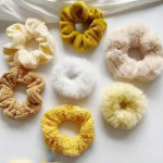 7 tk/komplekt, elastne juuksepael, talvine sametpluus, juuksekarvad, naiste t&uuml;drukutele, mitmev&auml;rviline, kummipael, juukseaas, juukseaksessuaarid kollane