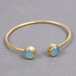 Aqua Kaltsedonist v&auml;&auml;riskivist k&auml;ev&otilde;ru, k&auml;sitsi valmistatud ehted, kuldk&auml;ev&otilde;ru, reguleeritav k&auml;ev&otilde;ru, juubelikingitus, 925 naela h&otilde;be 7.5 Inch Adjustable