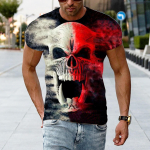 Vintage Skull Meeste T-s&auml;rgid 3D-prindiga avara kaelusega l&uuml;hikeste varrukatega &uuml;laosa Suur &otilde;uduss&auml;rk Meeste riided Punk T&auml;navar&otilde;ivad 6XL