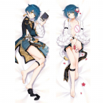 M&auml;ng Genshin Impact Xingqiu Cosplay padjap&uuml;&uuml;r Dakimakura Peachskin Xingqiu kahepoolne kallistav keha viskepadja padjap&uuml;&uuml;r 40x120cm