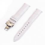 Ehtsast nahast kellarihmad 12 13 14 15 16 17 18 19 20 21 22 24mm krokodilliterast kellarihm liblikas pandlaga rihmaga k&auml;ev&otilde;ru v&ouml;&ouml; 18mm valge