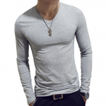 Meeste pikkade varrukatega s&auml;rgid Klassikaline s&auml;rk Slim Tee Tops Tugev aluss&auml;rk vabaaja spordisaali jaoks L hall
