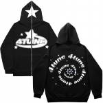 American Street 4tune Print T&otilde;mblukuga kapuuts Unisex Y2k Moebr&auml;ndi Hoodies Mehed Naiste Pikkade varrukatega Suurem&otilde;&otilde;tmeline Hip Hop Zip Up jope S