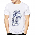 Suvine meeste T-s&auml;rk L&uuml;hikeste varrukatega mootorratta T-s&auml;rk Homme Casual Streetwear Funny T-s&auml;rk XS valge