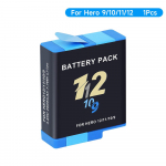 Gopro Hero 12 11 10 9 kaamera aku 2000 mAh suure mahutavusega liitiumioonaku 7,7 Wh taaslaetav aku koos aku hoiu&uuml;mbrisega 1Pcs