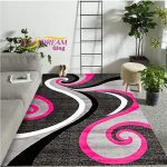 Moodne moodne kohev pehme vaip punane must keerlev valge ala vaip Kaasaegne abstraktne vaip 100x120cm