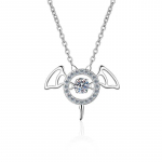 P&auml;ris moissanite kaelakee Briljantne teemant-nahkhiire Evil Devil ripats kaelakeed naistele meestele juubelikingitus peened ehted 0.3ct