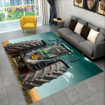 Autotraktori seeria mustriga veoautode ala vaip, vaipvaip kodu elutoa diivani uksemati sisekujunduseks, laste libisemiskindel 3D p&otilde;randamatt 100cm x 120cm