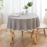 &Uuml;hev&auml;rviline &uuml;mmargune laudlina pitsist puuvillasest linasest laudlinast pulmade s&ouml;&ouml;gilaua teelaua kate Round Diameter 140cm