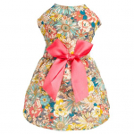 Koeraprintsessi kleit imearmas mugav lemmikloomade pilkup&uuml;&uuml;dev pehme kikis&otilde;lmest lilleline kleit koerakutsikale igap&auml;evaseks kandmiseks XS roosa