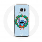 &Uuml;mbris Samsung Galaxy S6 Stitch Snow jaoks Merry Christmas Blue