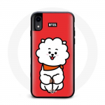 Coque pour Iphone X BTS Bangtan Gar&ccedil;ons BT21 RJ de Jin Fond Rouge