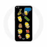 Huawei P8 Lite 2017 &uuml;mbris The Simpsons kleebised mustal taustal