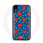 Coque pour Iphone XS BTS Bangtan Gar&ccedil;ons BT21 TATA de V Fond Bleu
