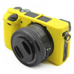 Sony Alpha A5100 A5000 A6000 A6100 A6300 A6400 kate pehme silikoonkummist kaamera korpuse koti jaoks, kaitseb nahka kaitsev korpus A6300 A6400 kollane