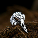 P&otilde;hjamaade m&uuml;toloogia Odin roostevabast terasest pealuu Raven Ring jalgrattur Retro viikingi kompassiga s&otilde;rmus meestele naistele mood amulett ehteid kingitus 12