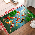 3D Koi Fish Print Pehme k&ouml;&ouml;givaip V&auml;simusvastane K&ouml;&ouml;givaip Veekindel libisemisvastane Vaibakomplekt Jooksuvaip Voodivaip Imav vaip k&ouml;&ouml;ki 40*60cm