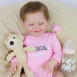 18-tolline pestav viimistletud reborn nukk vasts&uuml;ndinud magava beebi nukud 3D naha mitmekihiline maalimine Boy