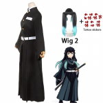 Anime Deemon Slayer Cosplay kost&uuml;&uuml;m Tokitou Muichirou Cosplay Kimetsu No Yaiba Kisatsutai vormikas parukas Halloweeni peoriided L-(Costume+Wig)