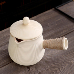 Keraamiline teekann kaanega keeva veega lahtiste lehtedega teekann 700 ml masin k&ouml;ie k&uuml;ljek&auml;epide valge